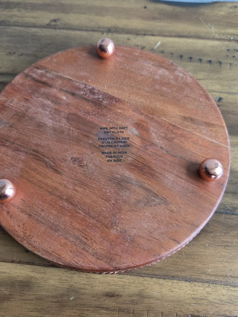 Wooden Cheese Dome Cake Tray with Glass Cover & 7
